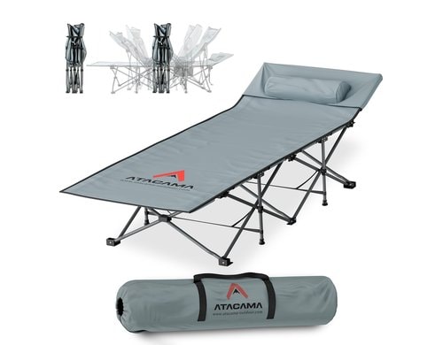 Atacama XXL Feldbett Dunkelgrau 190x68x38cm Dunkelgrau, Stahlrahmen,