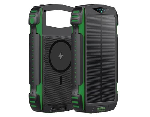 4smarts Solar-Powerbank Rugged TP 20000mAh 20'000mAh, grün, Qi-Ladegerät 15 W