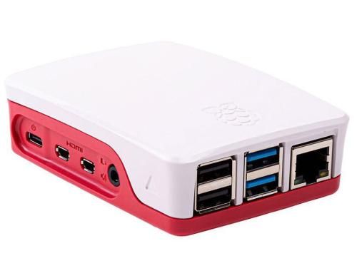 Gehäuse zu Raspberry Pi 4 Model B, (Pi 4B) Farbe: rot/weiss