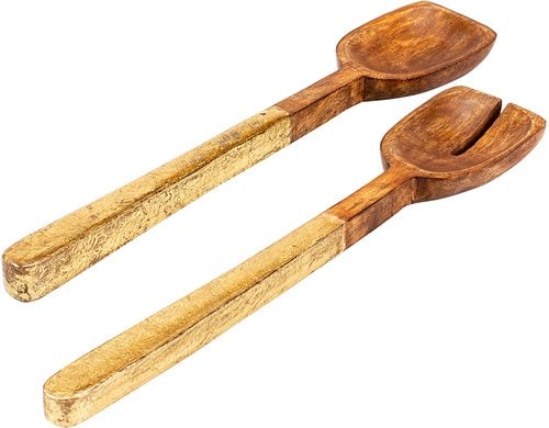 Kadastar Salastbesteck Shine 30 cm, Mangoholz, gold