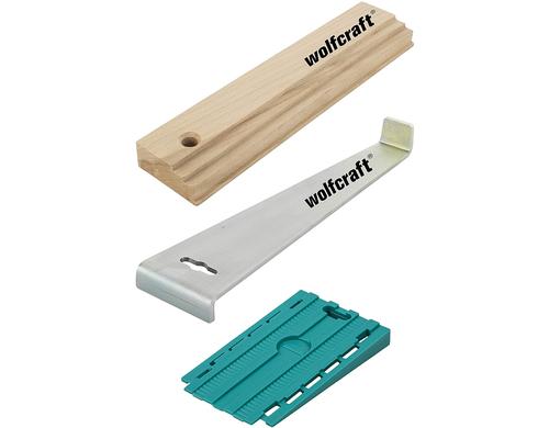 Wolfcraft Laminatverlege Set mit Schlagholz, Zugeisen, Keile