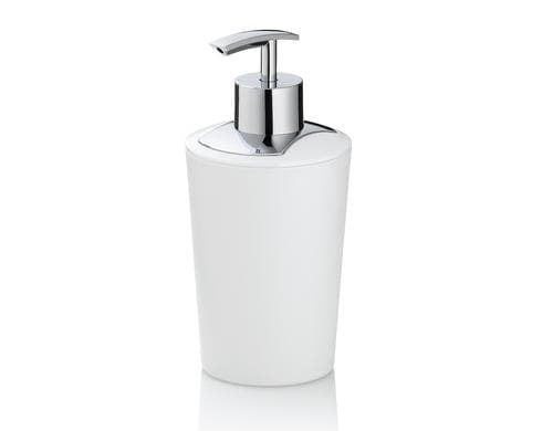 Kela Seifenspender Marta ABS/Edelstahl, 8x17cm, 300ml, Weiss