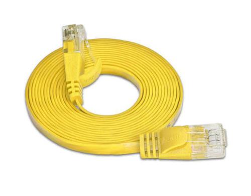 Wirewin Slim Patchkabel: UTP, 7.5m, gelb Cat.6, AWG36, Klinkenschutz, Längenaufdruck