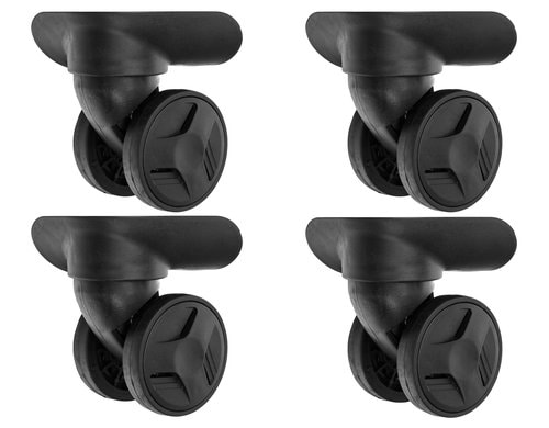 KOOR Koffer Ersatzräder 4-er Pack 4 Räder (2 links, 2 rechts), schwarz