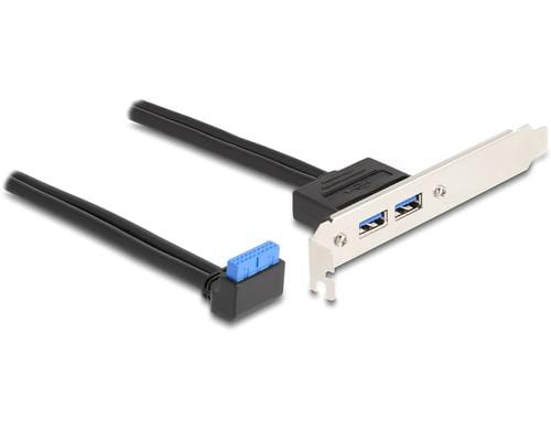Delock Slotblech 1 x USB 5 Gbps 90 Grad 2 x USB 5 Gbps Typ-A Buchse 50 cm