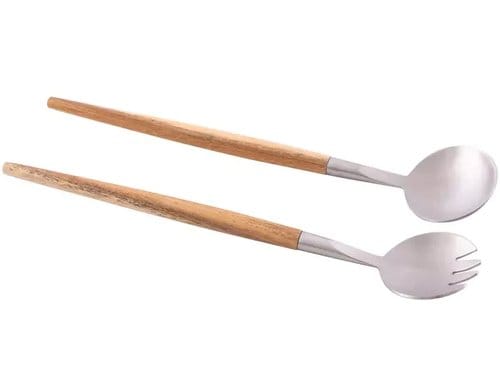 point virgule Salatbesteck Akazienholz, Länge: 28.5 cm