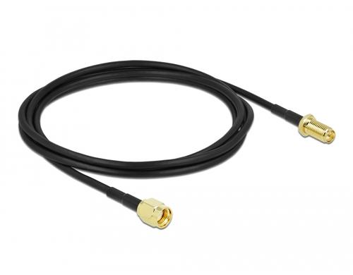 Delock WLAN-Antennenkabel, 0.99dB/m RP-SMA Stecker-RP-SMA Buchse LMR/CFD100, 2m