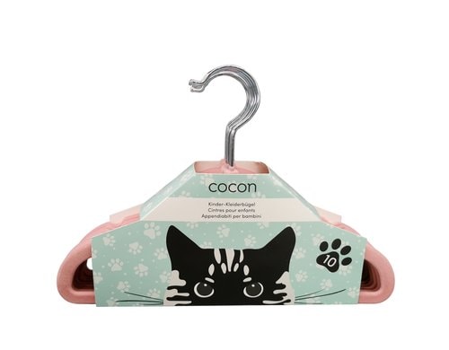 COCON Kleiderbügel samt 10er Pack 30x0.5cm, rosa mit silber Haken