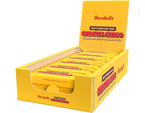 Barebells Bars Soft Caramel Choco Box mit 12 Riegeln