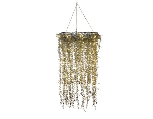 STT LED Kranz Pine hanging wreath 280 LED, ww, D50x100cm, indoor, Funkelefekt