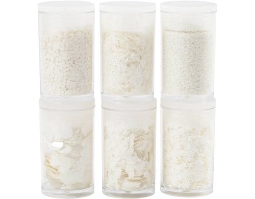 Creativ Company Glitter- und Pailetten-Sor. Bo weiss, 6 x 5 g