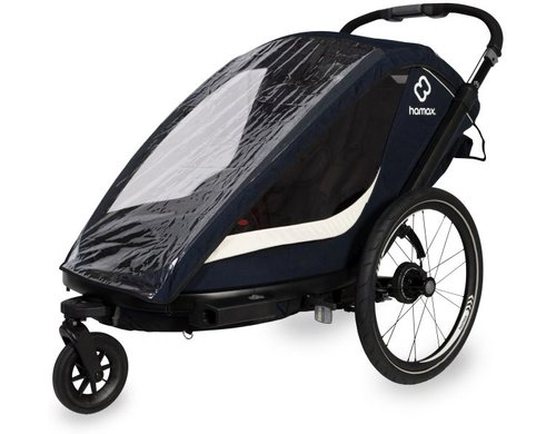 Hamax Breeze 400203, navy/cream inkl. Fahrradarm & Kinderwagenrad