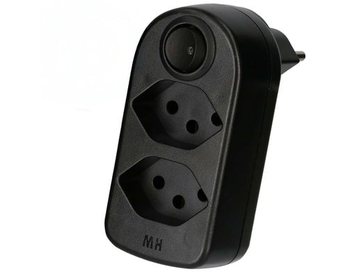 Abzweigstecker ADAPT 2xT13 schwarz drehbar, Green + Fair