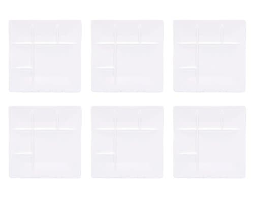 Kadastar Fleischfondue-Teller Element weiss 6 Stk. Porzellan, 26 x 26 cm, weiss