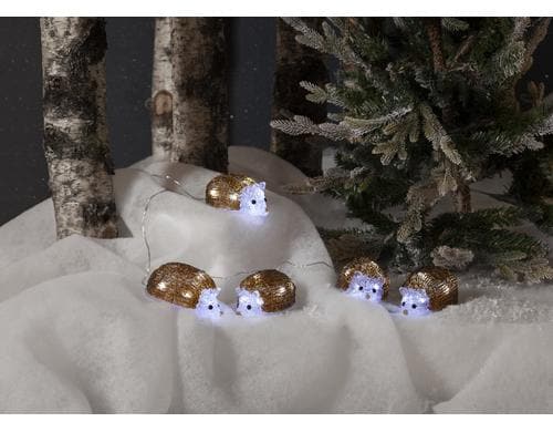 Star Trading Dekoration Crystalo Igel Set inkl. LED KW, exkl. Battterie 3xAA, IP44