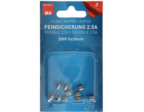 Max Hauri Feinsicherung 2.5A  250V 5x20mm flink, 5 Stk.
