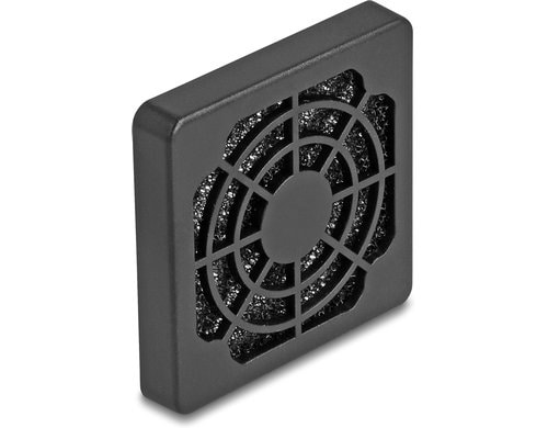 Delock Lüftergitter 40x40mm, schwarz mit Staubfilter, Bedestigung über Schrauben