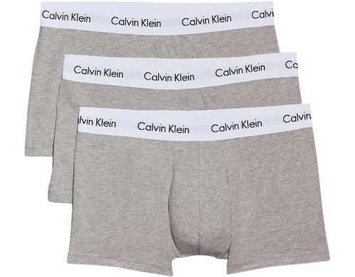 Calvin Klein 3P Low Rise Trunk Grey Heather, S