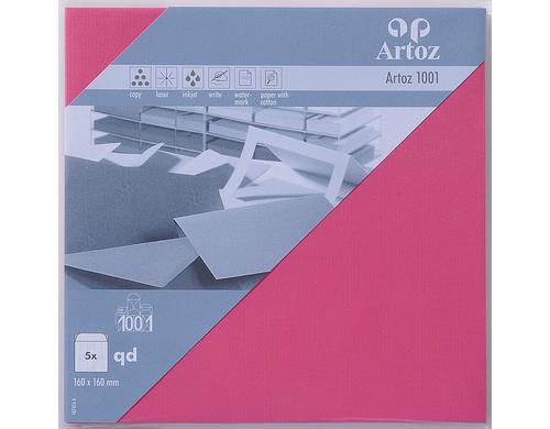 Artoz Couvert 1001 16cmx16cm 100  gm2, fuchsia, 5 Blatt