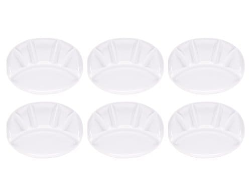 Kadastar Fleischfondue-Teller oval weiss 6 Stk. Keramik, 30 x 22 cm, weiss