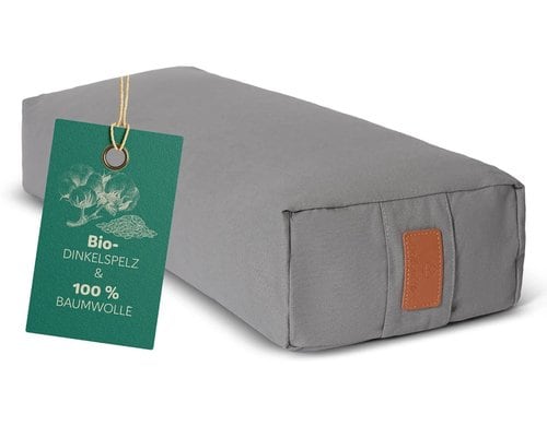 DoYourYoga Yogabolster Paravati Rechteck zementgrau Dinkelspelz