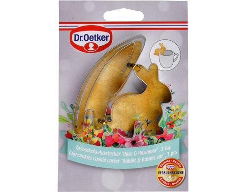 Dr. Oetker Ausstecher Tassenkeks 2er-Set, Hase & Hasenohr