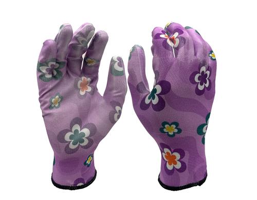 KRAFTER Gartenhandschuhe Grösse 10/XL, lila, Blumenmuster