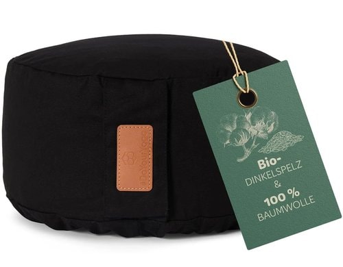 DoYourYoga Yogabolster Vishnu Zylinder schwarz Dinkelspelz