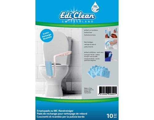 Edi Clean WC-Randreinigungspads Profi 10 Ersatzpads Polyester hellblau