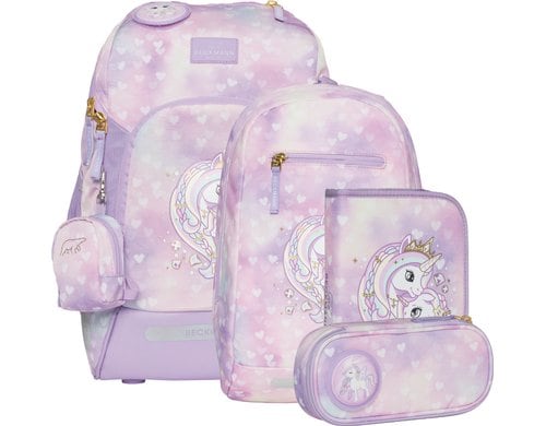 Beckmann Schulrucksack Active Air FLX Set Unicorn Princess, 6-teilig