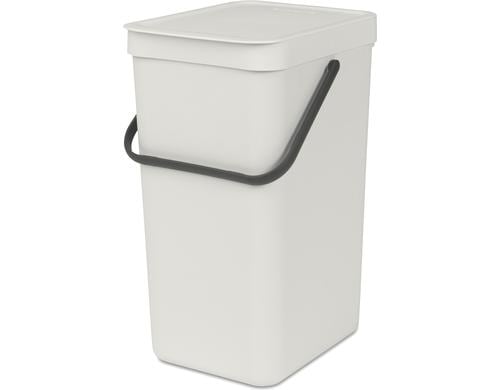 Brabantia Sort & Go Recyclingbehälter Inhalt 16 Liter, Light Grey