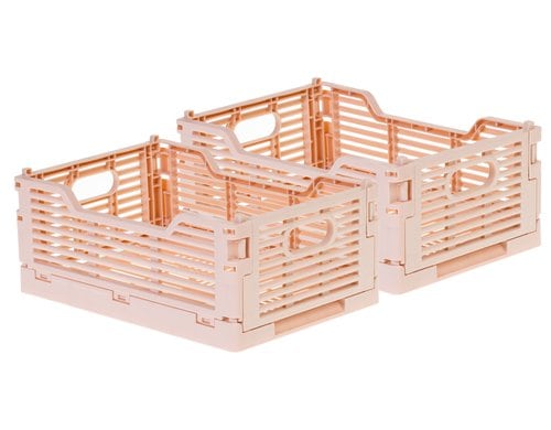 COCON, Klappbox 22 x 15 x 9 cm 2 Stück, Ros pastell rosa, 22x15x9 cm, PP