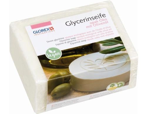 Glorex Glycerin-Seife Öko mit Olivenöl opak, 500 g