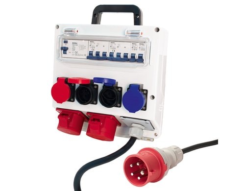 Steffen Baustromverteiler 16A IP44 5m Zul. 2xT23, 2xT25, 2xCEE16/5