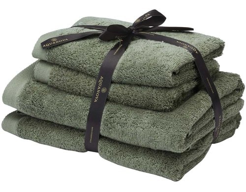 Aquanova Handtücher Rio,2x 50x100/2x 67x130 Forest, 100% Organic Baumwolle, 500 gr/m²