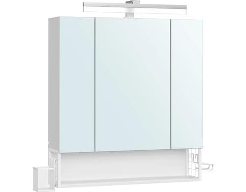 Vasagle Spiegelschrank, Weiss 70x16.5x75 cm (LxBxH), Holz, Glas