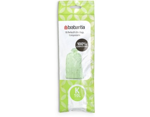 Brabantia Grüngut-Müllbeutel K 10 Liter, 10 Stück pro Rolle