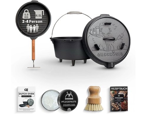 Dutch Oven Set 4,5L mit 2in1 Deckelheber