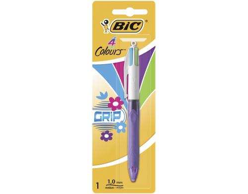 Bic 4 Colours Grip Kugelschreiber ozean-blau, pink, apfelgrün, violet