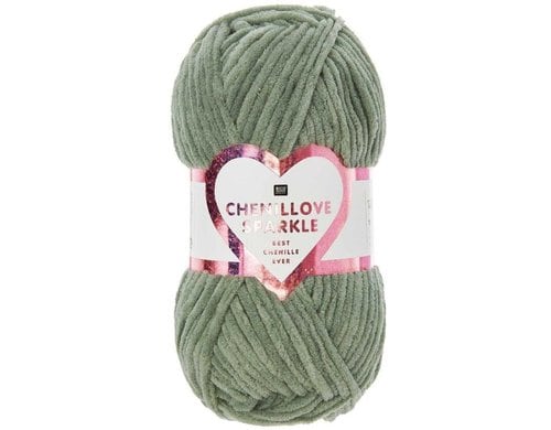 Rico Chenillove Sparkle salbei 100% PES, 100g / 110m