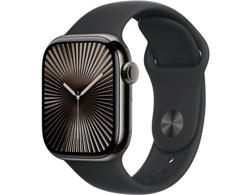 Apple Watch S10 CEL 42 Slate Titanium M mit  Black Sport Band - M/L