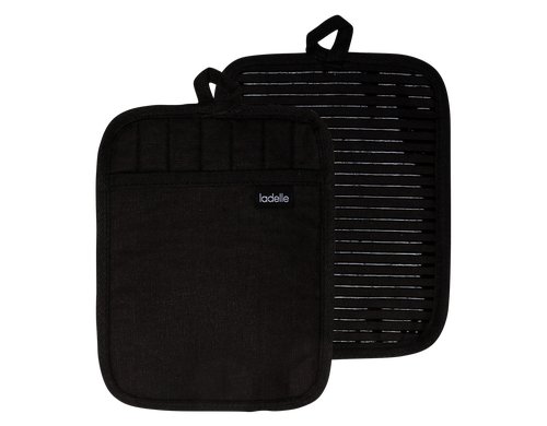 LADELLE Topflappen Lennox black 19x24.5 cm 2 Stk.