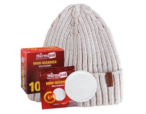 Thermopad BEANIE Merino inkl. 10 Miniwärmer creme