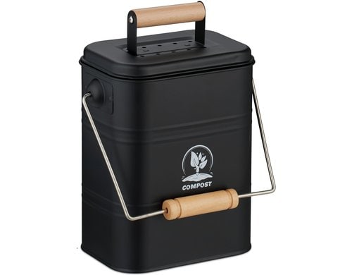 relaxdays Komposteimer 3.5 Liter, Schwarz