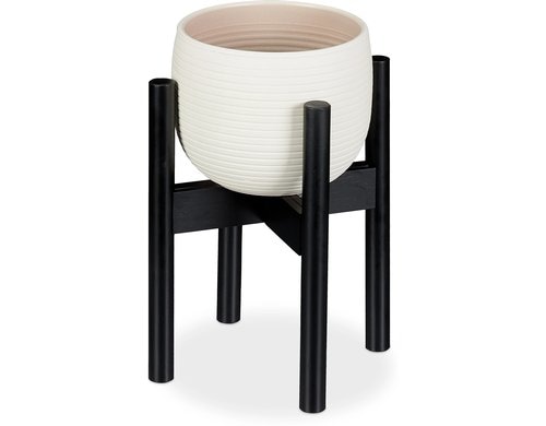 relaxdays Pflanzenständer verstellbar Bambus, China, Schwarz