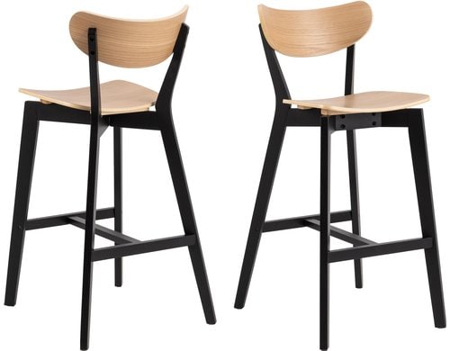 AC Design Barstuhl Roxby 2 Stück Gummibaum/Eiche, 2 Stück, Braun