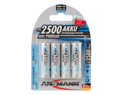 Ansmann Akku AA NiMH 2500 mAh 1.2V 4er HR6