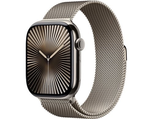 Apple Watch S10 CEL 46 Natural Titan Loop M mit Natural Milanese Loop - M/L