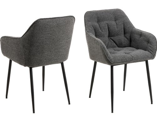 AC Design Esszimmerst. Brooke Monza1 2 Stk. Stahl/Textil, Anthrazit