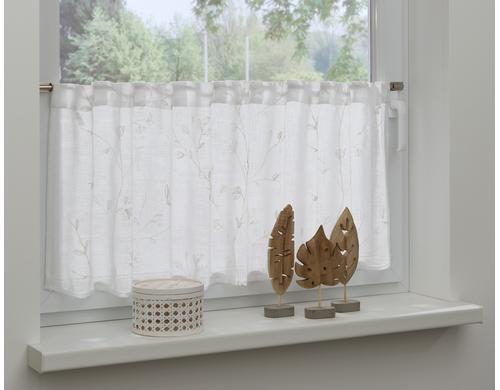 Gardinia Tagvorhang Stickerei, Natur 140 x 45 cm, 100% Polyester
